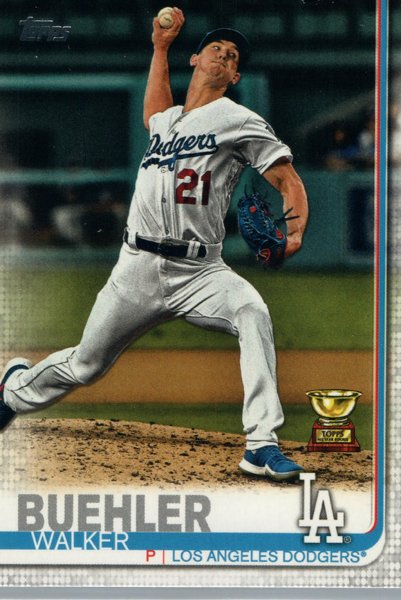 #445 Walker Buehler Trophy Los Angeles Dodgers 2019 Topps Series 2 Baseball Card GAR