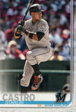 #482 Starlin Castro Miami Marlins 2019 Topps Series 2 Baseball Card GAS