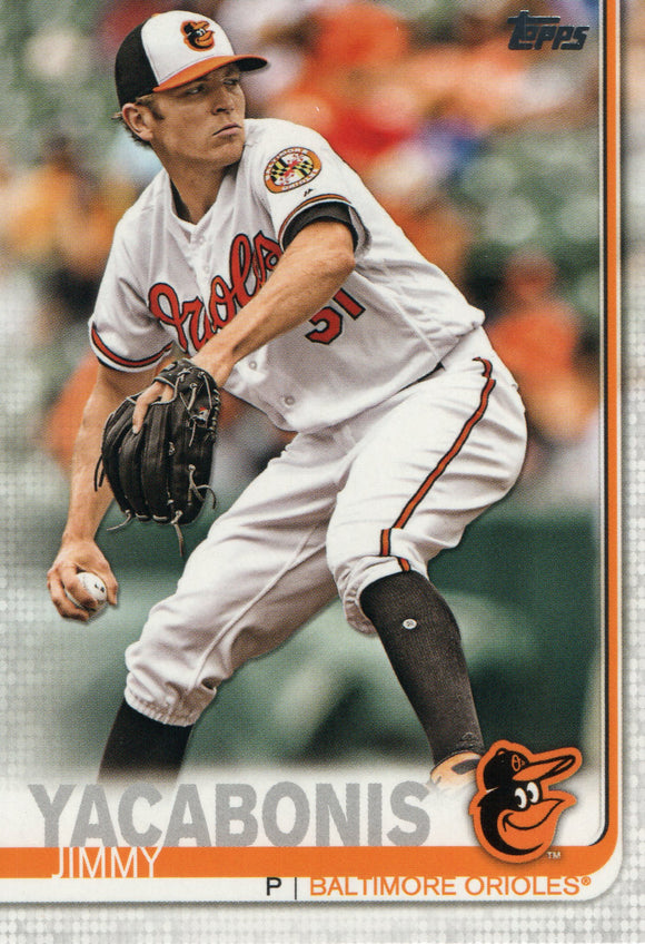 #575 Jimmy Yacabonis Baltimore Orioles 2019 Topps Series 2 Baseball Card GAS