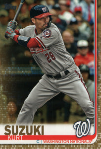 #654 Kurt Suzuki 1935/2019 Gold Washington Nationals 2019 Topps Series 2 Baseball Card GAS