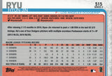 #515 Hyun-Jin Ryu Los Angeles Dodgers 2019 Topps Series 2 Baseball Card GAT