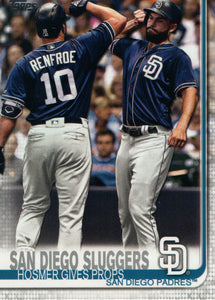 #487 Hosmer Gives Props San Diego Sluggers San Diego Padres 2019 Topps Series 2 Baseball Card GAT