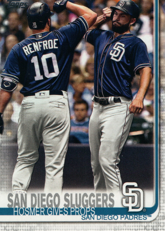 #487 Hosmer Gives Props San Diego Sluggers San Diego Padres 2019 Topps Series 2 Baseball Card GAT