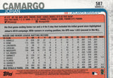 #587 Johan Camargo Atlanta Braves 2019 Topps Series 2 Baseball Card GAT