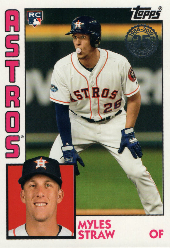 84R-MS Myles Straw Rookie Houston astros 2019 Topps Series 2 Baseball Card GAU
