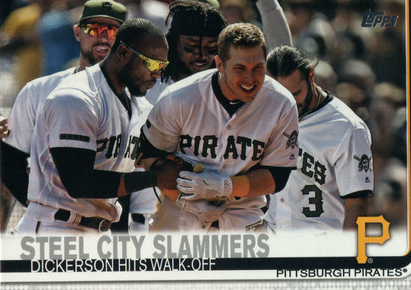 #425 Dickerson Hits Walk Off Steel City Slammers Pittsburgh Pirates 2019 Topps Series 2 Baseball Card GAU