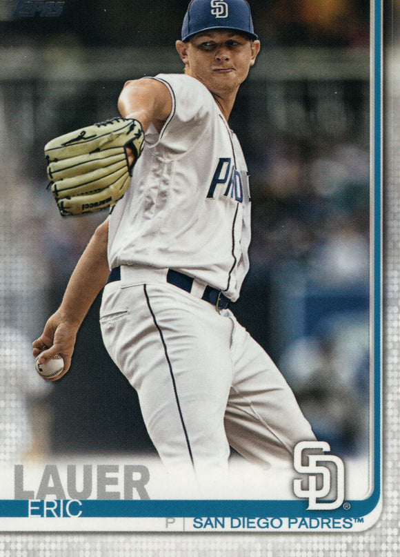 #592 Eric Lauer San Diego Padres 2019 Topps Series 2 Baseball Card GAV