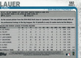 #592 Eric Lauer San Diego Padres 2019 Topps Series 2 Baseball Card GAV