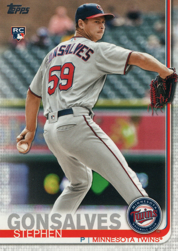 #355 Stephen Gonsalves Rookie Minnesota Twins 2019 Topps Series 2 Baseball Card GAV
