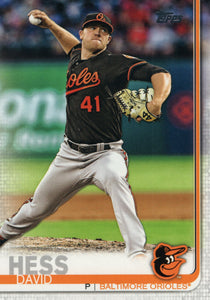 #552 David Hess Baltimore Orioles  2019 Topps Series 2 Baseball Card GAW