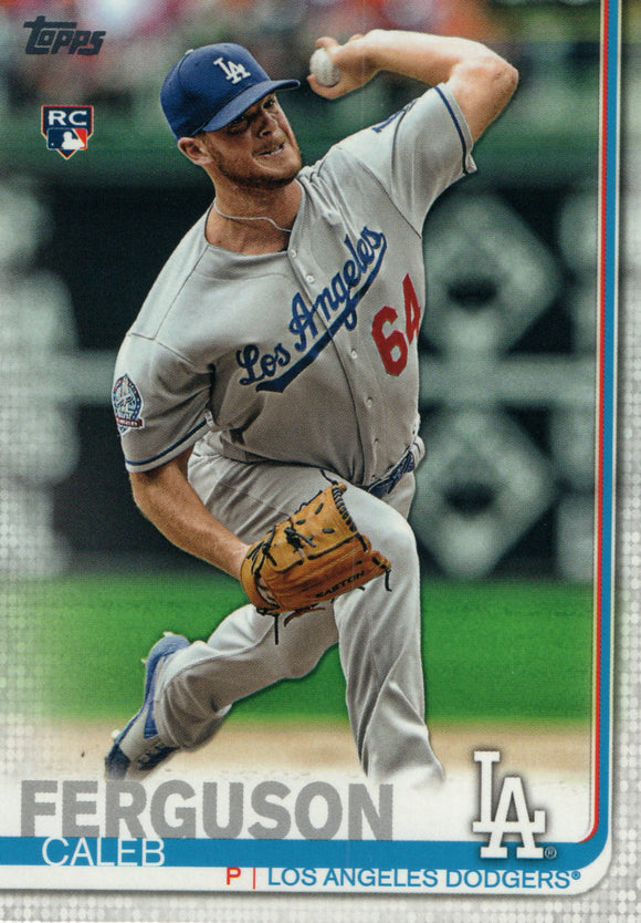 #452 Caleb Ferguson Rookie Los Angeles Dodgers 2019 Topps Series 2 Baseball Card GAX