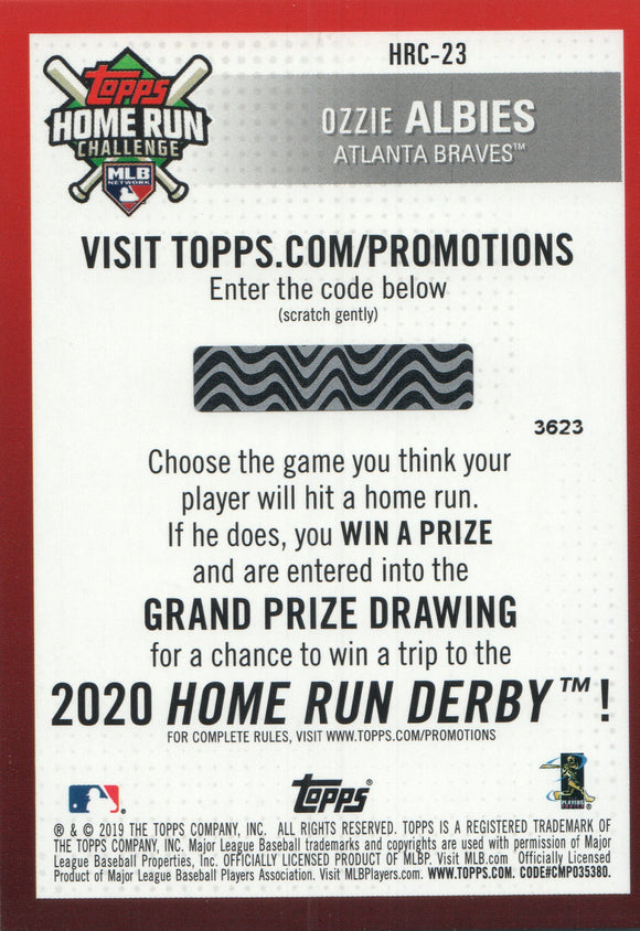 HRC-23 Ozzie Albies Atlanta Braves 2019 Topps Series 2 Baseball Card GYA
