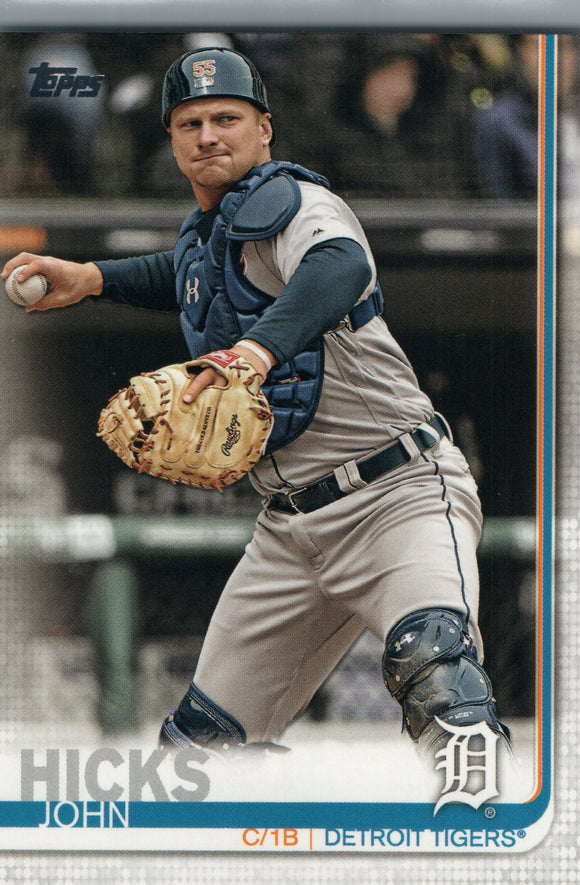 #593 John Hicks Detroit Tigers  2019 Topps Series 2 Baseball Card GYA