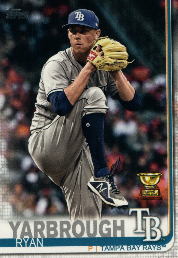 #432 Ryan Yarbrough Trophy Tampa Bay Rays 2019 Topps Series 2 Baseball Card GAZ