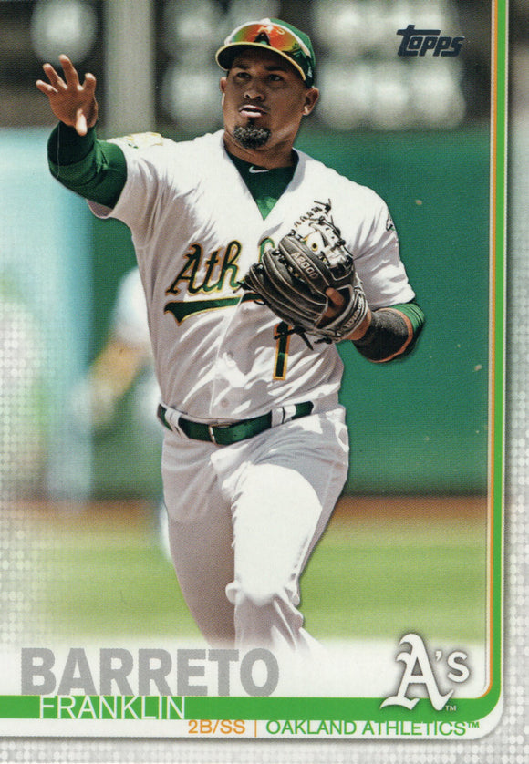 #512 Franklin Barreto Oakland Athletics 2019 Topps Series 2 Baseball Card GAZ