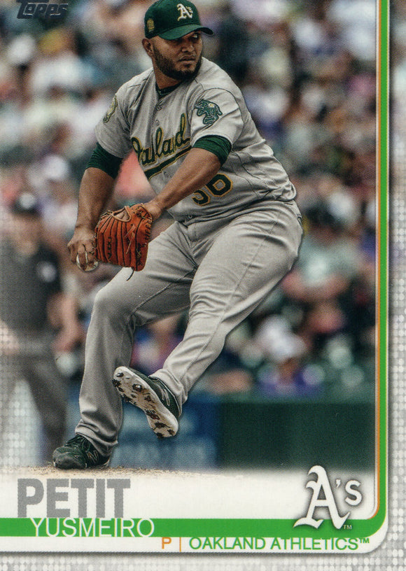#637 Yusmeiro Petit Oakland Athletics 2019 Topps Series 2 Baseball Card GAZ