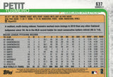 #637 Yusmeiro Petit Oakland Athletics 2019 Topps Series 2 Baseball Card GAZ