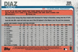 #595 Yandy Diaz Cleveland Indians 2019 Topps Series 2 Baseball Card GAZ