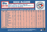 84R-RM Reese McGuire Rookie Toronto Blue Jays 2019 Topps Series 2 Baseball Card GAZ
