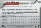 U-51 Matt Davidson Cincinnati Reds 2020 Topps Update Baseball Card