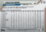 U-128 Jonathan Davis Toronto Blue Jays 2020 Topps Update Baseball Card