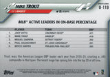 U-119 Mike Trout MLB Active Leaders Los Angeles Angels 2020 Topps Update Baseball Card