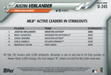 U-245 Justin Verlander MLB Active Leaders Houston Astros 2020 Topps Update Baseball Card