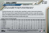 U-207 Jorge Lopez Kansas City Royals 2020 Topps Update Baseball Card