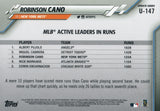 U-147 Robinson Cano MLB Active Leaders New York Mets 2020 Topps Update Baseball Card