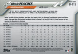 U-115 Brad Peacock Houston Astros 2020 Topps Update Baseball Card
