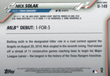 U-149 Nick Solak Rookie Texas Rangers 2020 Topps Update Baseball Card