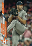 U-34 Justin Verlander Active Leaders Houston Astros 2020 Topps Update Baseball Card
