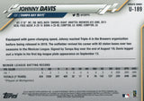 U-189 Johnny Davis Rookie Tampa Bay Rays 2020 Topps Update Baseball Card
