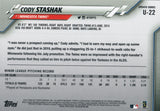 U-22 Cody Stashak Rookie Minnesota Twins 2020 Topps Update Baseball Card
