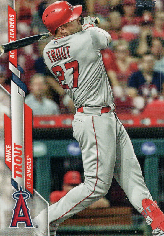 U-292 Mike Trout Active Leaders Los Angeles Angels 2020 Topps Update Baseball Card