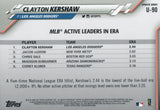 U-90 Clayton Kershaw MLB Active Leaders Los Angeles Dodgers 2020 Topps Update Baseball Card