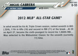 U-55 Miguel Cabrera 2012 MLB All Star Game Detroit Tigers 2020 Topps Update Baseball Card