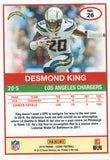 #26 Desmond King  Los Angeles Chargers 2019 Score Football Card