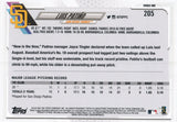 #205 Luis Patino Rookie San Diego Padres 2021 Topps Series 1 Baseball Card