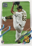 #205 Luis Patino Rookie San Diego Padres 2021 Topps Series 1 Baseball Card