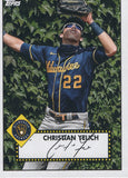 T52-50 Christian Yelich Milwaukee Brewers 2021 Topps Series 1 Baseball Card