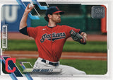 #72 Shane Bieber League Leaders Cleveland Indians 2021 Topps Series 1 Baseball Card