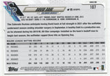 #107 David Dahl Colorado Rockies 2021 Topps Series 1 Baseball Card