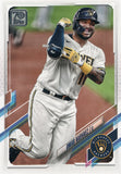 #282 Omar Narvaez Milwaukee Brewers 2021 Topps Series 1 Baseball Card