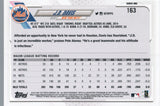 #163 J.D. Davis New York Mets 2021 Topps Series 1 Baseball Card