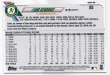 #80 Liam Hendiks Oakland Athletics 2021 Topps Series 1 Baseball Card