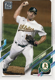 #80 Liam Hendiks Oakland Athletics 2021 Topps Series 1 Baseball Card