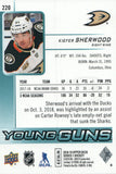 #220 Kiefer Sherwood Young Guns Anaheim Ducks 2018-19 Upper Deck Series 1 Hockey Card