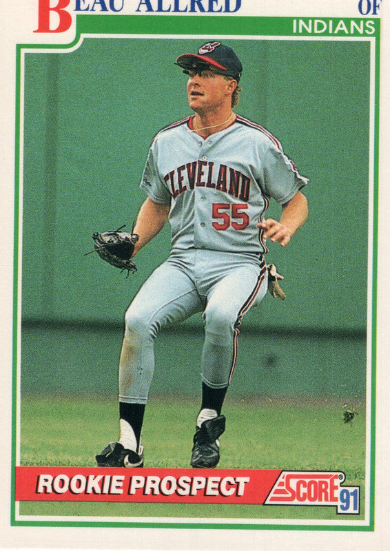 #338 Beau Allred Rookie Prospect Cleveland Indians 1991 Score Baseball Card