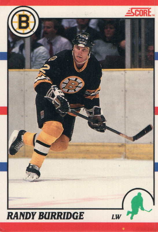 #72 Randy Burridge Rookie Boston Bruins 1990-91 Score Hockey Card
